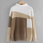 Shein Rolled Neck Colorblock Sweater