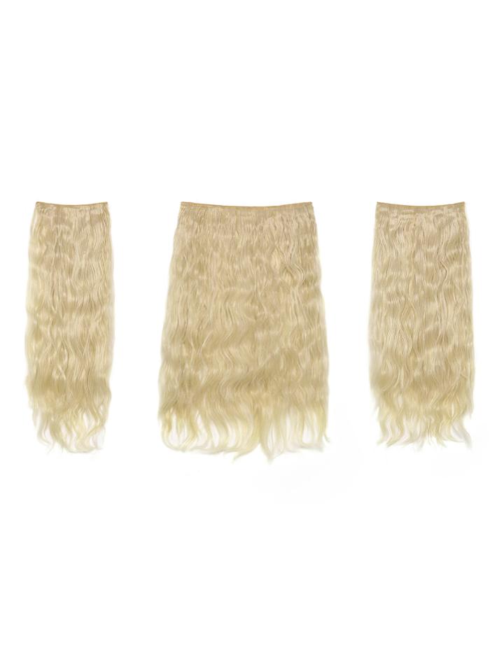 Shein Pure Blonde Clip In Curly Hair Extension 3pcs