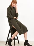 Shein Turtleneck Drop Shoulder Split Side Sweater Dress