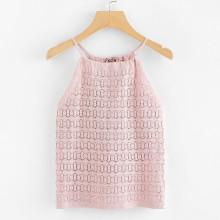 Shein Cut Out Neck Back Knit Top