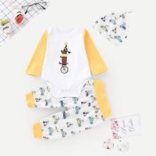 Shein Baby Cartoon Print Jumpsuit & Pants