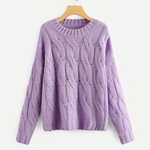 Shein Cable Knit Solid Sweater
