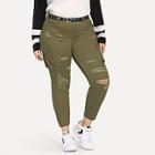 Shein Plus Pocket Patched Ripped Pants