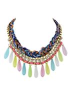 Shein Colorful Long Beads Statement Bubble Bib Necklace