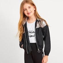 Shein Girls Zip Up Hoodie Jacket