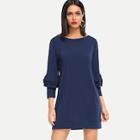 Shein Ruffle Trim Solid Sweatshirt Dress