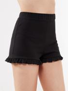 Shein Elastic Waist Frilled Hem Shorts