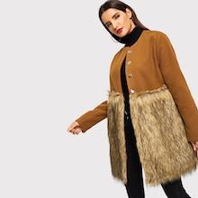 Shein Faux Fur Panel Coat
