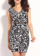 Rosewe Fabulous V Neck Leopard Pattern Tank Dress For Lady