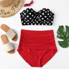 Shein Plus Polka Dot High Waist Bikini Set