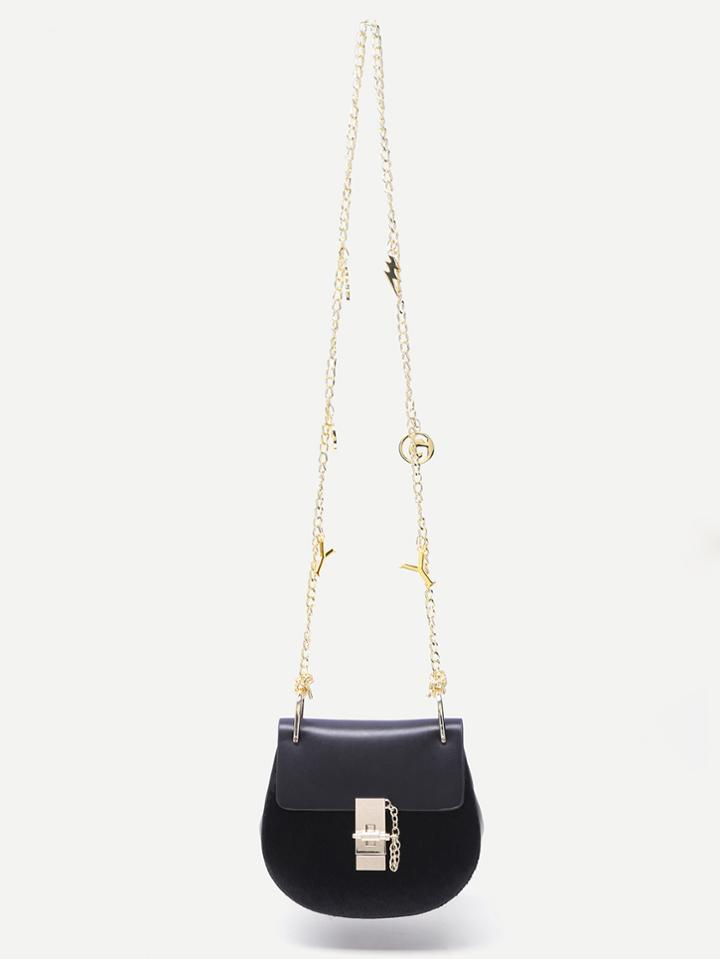 Shein Gold Metal Charm Embellished Chain Strap