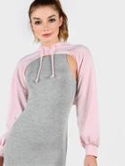 Shein Open Bust Cropped Hoodie Pink
