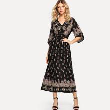 Shein Geo Print V Neckline Dress