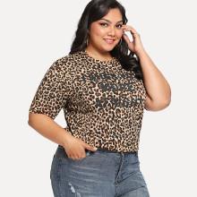 Shein Plus Leopard Print T-shirt