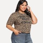 Shein Plus Leopard Print T-shirt
