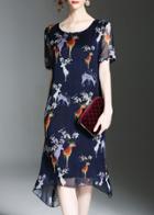 Shein Deer Print Asymmetric Dress