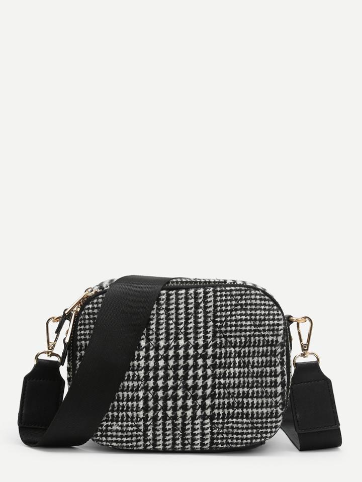 Shein Houndstooth Print Crossbody Bag