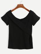 Shein Black V Neck T-shirt