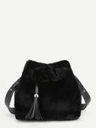 Shein Tassel Detail Faux Fur Overlay Shoulder Bag