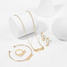 Shein Bar Necklace & Bracelet & Earrings & Ring