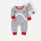 Shein Toddler Boys Contrast Trim Cartoon Pattern Jumpsuit