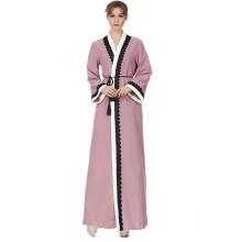 Shein Lace Crochet Contrast Tie Waist Abaya