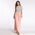 Shein Dot Print Contrast Longline Dress