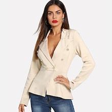 Shein Solid Button Front Blazer