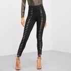 Shein Grommet Lace Up Front Skinny Leggings