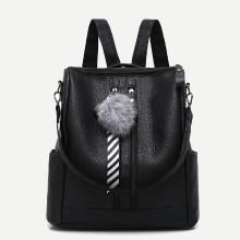 Shein Pom Pom Decorated Pu Backpack