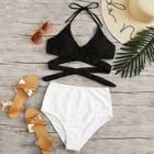 Shein Wrap Two Tone Bikini Set