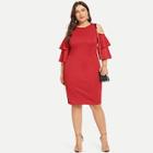 Shein Plus Solid Layered Sleeve Dress