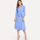 Shein Self Tie Wrap Shirt Dress