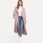 Shein Single Breasted Solid Coat