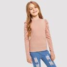 Shein Girls Puff Sleeve Solid Tee