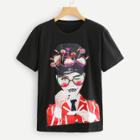 Shein Girl Patched Front Tee