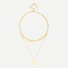 Shein Round Pendant Link Necklace With Charm
