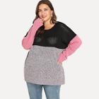Shein Plus Color Block Oversized Sweater