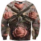 Shein 3d Digital Printing Vintage Musket Rose Hedging Sweatshirts