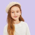 Shein Girls Faux Pearl Decorated Beret Cap