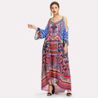 Shein Cold Shoulder Geo Print Tent Dress