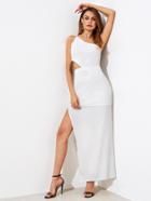 Shein Oblique Shoulder Side Slit Cutout Dress