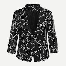 Shein Geo Print Single Button Blazer