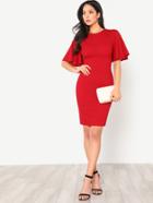 Shein Exaggerate Bell Sleeve Pencil Dress