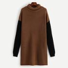 Shein Color-block Sleeve Longline Sweater