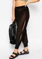 Rosewe Elastic Waist Semi Sheer Loose Pants