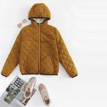 Shein Zip Up Hooded Quilted Coat