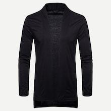 Shein Men Solid Long Sweater Cardigan