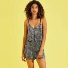 Shein Double Layer Plisse Metallic Playsuit