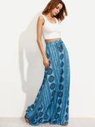 Shein White Tank Top With Vintage Print Knotted Skirt